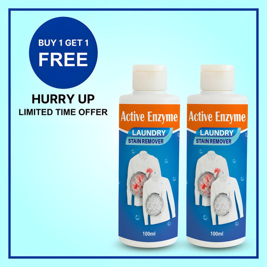 🧼 Active Enzyme Laundry Stain Remover – Powerful Formula to Remove Tough Stains 💪 | Safe for All Fabrics 👕
